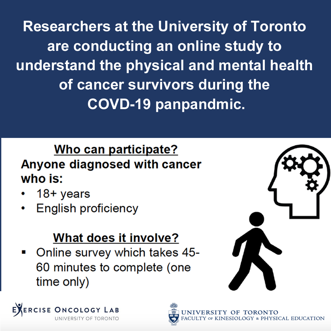 Exercise Oncology Lab, Toronto: Cancer survivors needed for online survey